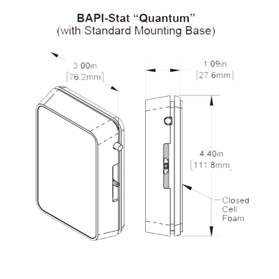 BAPI-Stat Quantum Temperature and Humidity Sensor with Display - BAPI